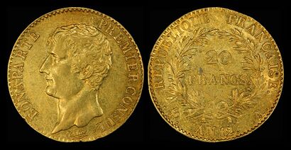 1803 20 gold francs, depicting Napoleon as First Consul