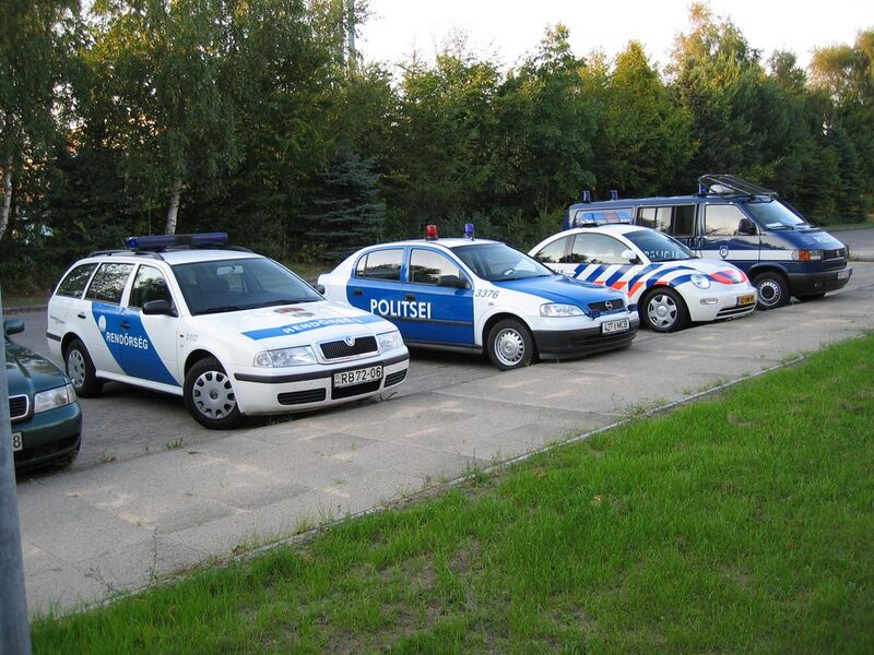 File:Hungaria, Estonia, Dutch and Polish police cars together.JPG