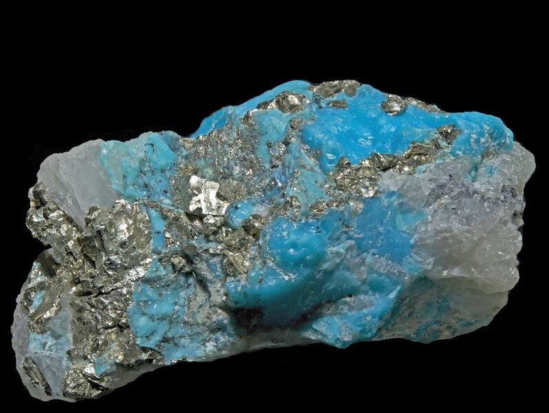 File:Turquoise, pyrite, quartz 300-4-FS 1.jpeg