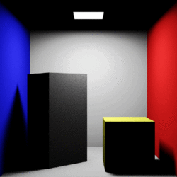 BMRT - Cornell box, with and without radiosity.gif