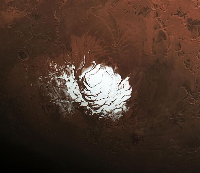 File:Martian south pole during summer by HRSC.jpg