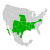 Symphyotrichum divaricatum native distribution: Mexico — Baja California Sur, Chihuahua, Coahuila, and Tamaulipas; US — Alabama, Arkansas, Kansas, Louisiana, Mississippi, Nebraska, New Mexico, Oklahoma, Tennessee, Texas, and Virginia.