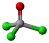 Ball and stick model of vanadium oxytrichloride