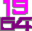 The number 1984, arranged in a square with the 1 and 9 in pink on the top and the 8 and 4 in purple on the bottom.