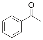 Skeletal formula of the acetophenone molecule