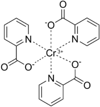 Skeletal formula of chromium(III) picolinate