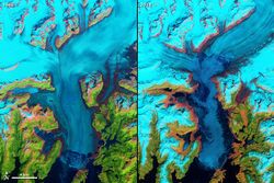 The Columbia Glacier in Alaska - 1986 vs 2011