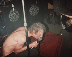 Steve Ignorant onstage, June 1981