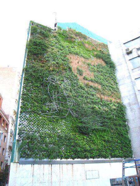 File:Miscellaneous facades in Madrid - Green wall.JPG