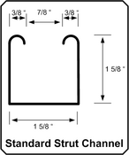 Cross section diagram of standard strut channel
