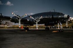 Lockheed Constellation Columbine II during President Eisenhower's visit to Bermuda for the December 1953 Western Summit.jpg