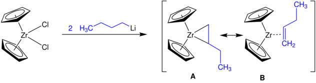 Reaction of zirconocene dichloride with n-BuLi.svg