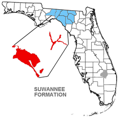 Suwannee Formation map.png