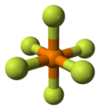 Ball-and-stick model of the hexafluorophosphate anion