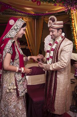 Ring ceremony, Indian Hindu wedding.jpg