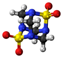 Tetramethylenedisulfotetramine molecule ball.png