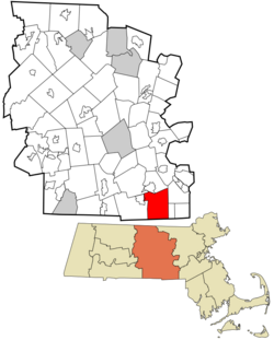 Location in Worcester County and the state of Massachusetts .