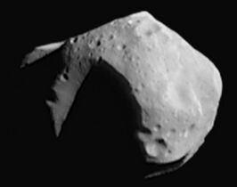 An image of a rocky asteroid
