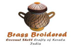 Brass broidered coconut shell craft of Kerala India logo.png