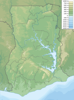 Location of Lake Bosumtwi in Ghana.