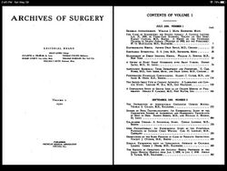 Table of contents for first issue of "Archives of Surgery", July 1920.jpeg