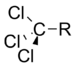 A trichloromethyl group bonded to R.