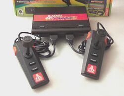 The Atari Flashback, whose case and controllers were designed to resemble the Atari 7800.