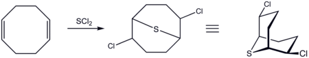 2,6-Dichloro-9-thiabicyclo[3.3.1]nonane, synthesis and reactions