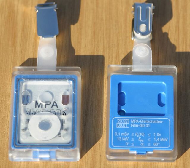 Physics:Film badge dosimeter - HandWiki