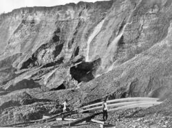 Hydraulic mining in Dutch Flat, California, between 1857 and 1870.jpg