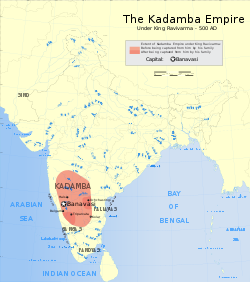 Indian Kadamba Empire map.svg