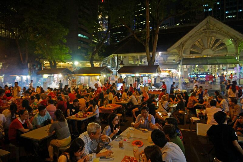 File:Satay stalls along Boon Tat Street next to Telok Ayer Market, Singapore - 20120629-02.jpg