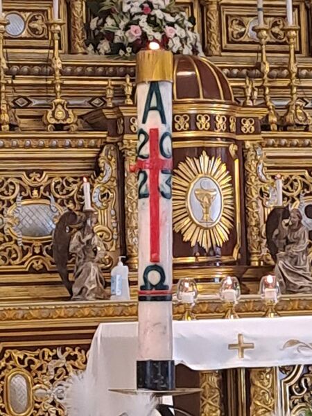 File:St. James the Greater Shrine-Parish (Ibaan, Batangas) Paschal Candle 2023-04-30.jpg