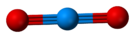 Ball-and-stick model of the uranyl cation