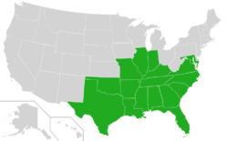 Spigelia marilandica in the USA.svg