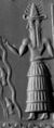 Cropped Image of Ancient Akkadian Cylinder Seal Impression of the Two-Faced God Isimud.jpg