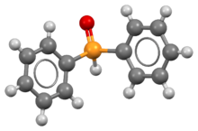 Ball-and-stick model of the diphenylphosphine oxide molecule