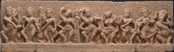 The Seven Mother Goddesses (Matrikas) Flanked by Shiva (left) and Ganesha (right).jpg