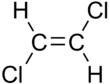 Skeletal formula of trans-1,2-dichloroethene