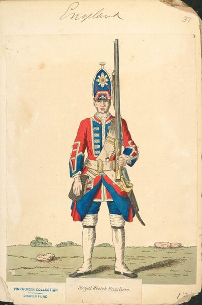 File:Uniform - Fusilier - Royal Scotch Fusiliers (1742 Cloathing Book).jpg