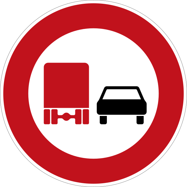 File:Zeichen 277 - Überholverbot für Kraftfahrzeuge mit einem zulässigen Gesamtgewicht über 2,8 t, einschließlich ihrer Anhänger, StVO 1992.svg