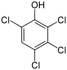 2,3,4,6-Tetrachlorophenol.svg