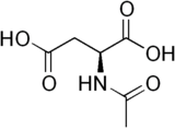 Stereo, skeletal formula of N-acetylaspartic acid (S)