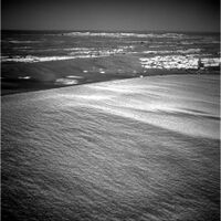 The crater Beagle on the horizon