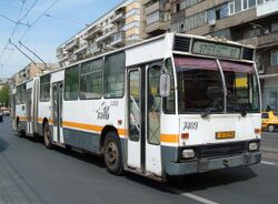 Bucharest DAC 217E articulated trolleybus 7409 in Apr 2007.jpg