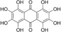 Skeletal formula of octahydroxyanthraquinone