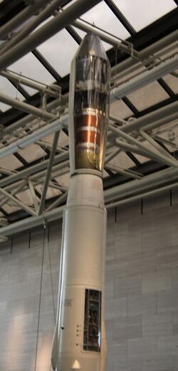 Scout-D rocket with cutaway payload - Smithsonian Air and Space Museum - 2012-05-15 (7246252302).jpg
