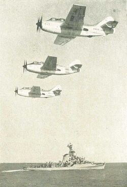 Aircraft in formation over ship, Jalesveva Jayamahe, p193.jpg