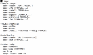 Homebrew help output.png