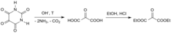 Mesoxalsäurediethylester Synthese aus Alloxan.svg